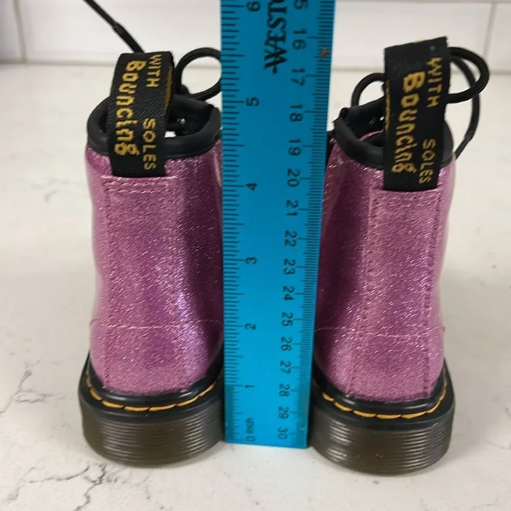 Dr. Martens 1460 8-Eye Glitter Boot - Little Kid / Toddler- Pink Size 7